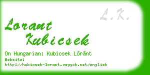 lorant kubicsek business card